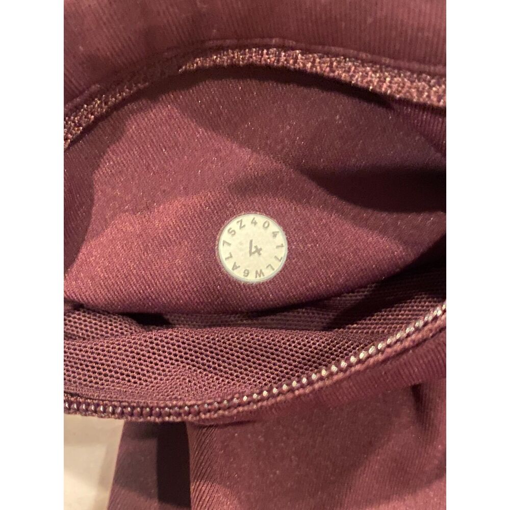 RARE EUC Lululemon Speed Up Crop 21" Black Cherry leggings size 4 Y2K Athleisure - Picture 6 of 6